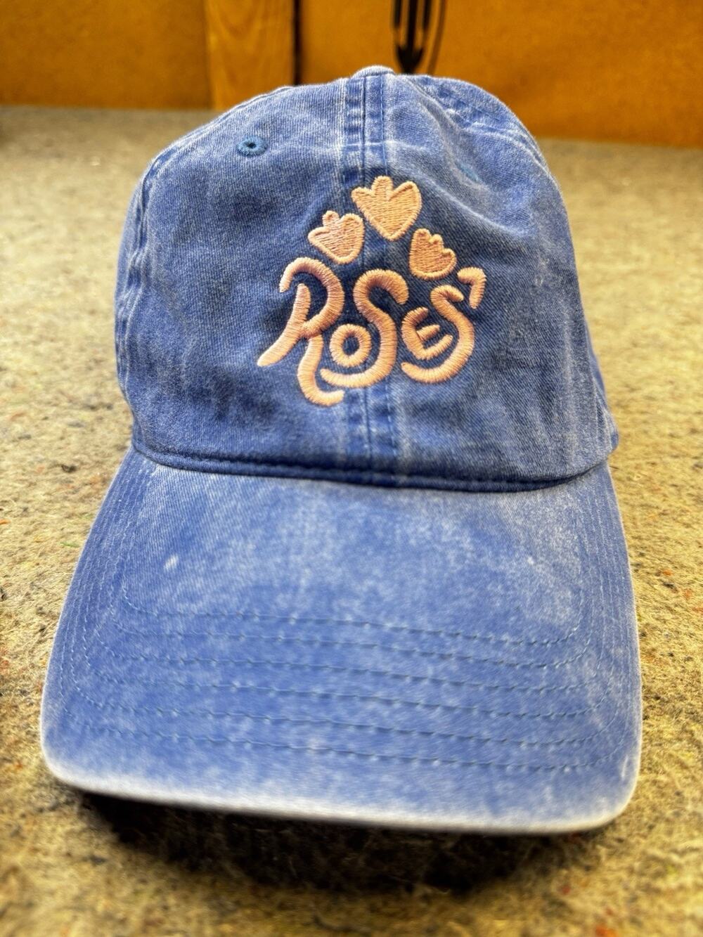 Rosie's Oakland CA Pink Hearts Blue Dad Hat Adjustable Cap 1228